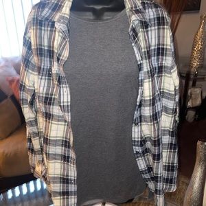 Button up & long sleeve tee